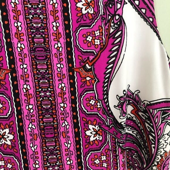 I.N.C. Sleeveless Pink Paisley Print Shift Dress Size Small Petite - Picture 5 of 10